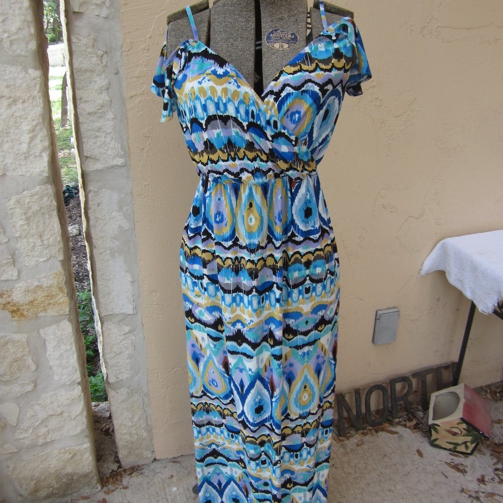 NWT T- Bags Los Angeles - Colorful Print Maxi Dress Size XS